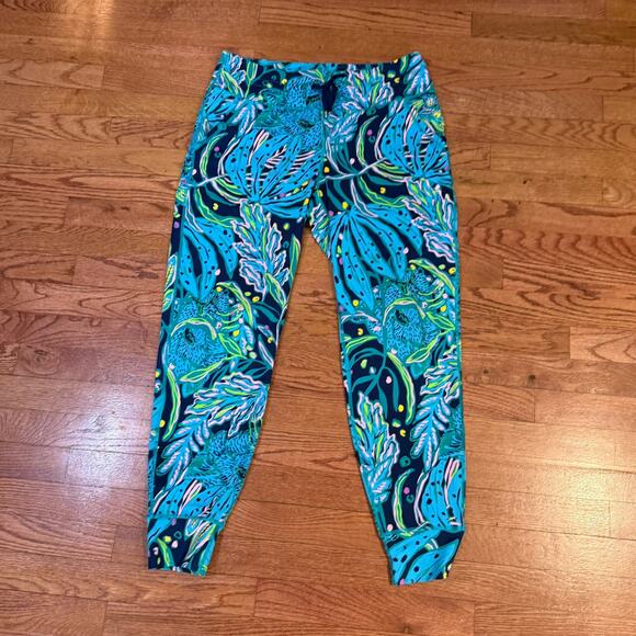 Lilly Pulitzer Luxletic Weekender Leggings Jogger Pant Tropical Print 1X RARE - Picture 2 of 7